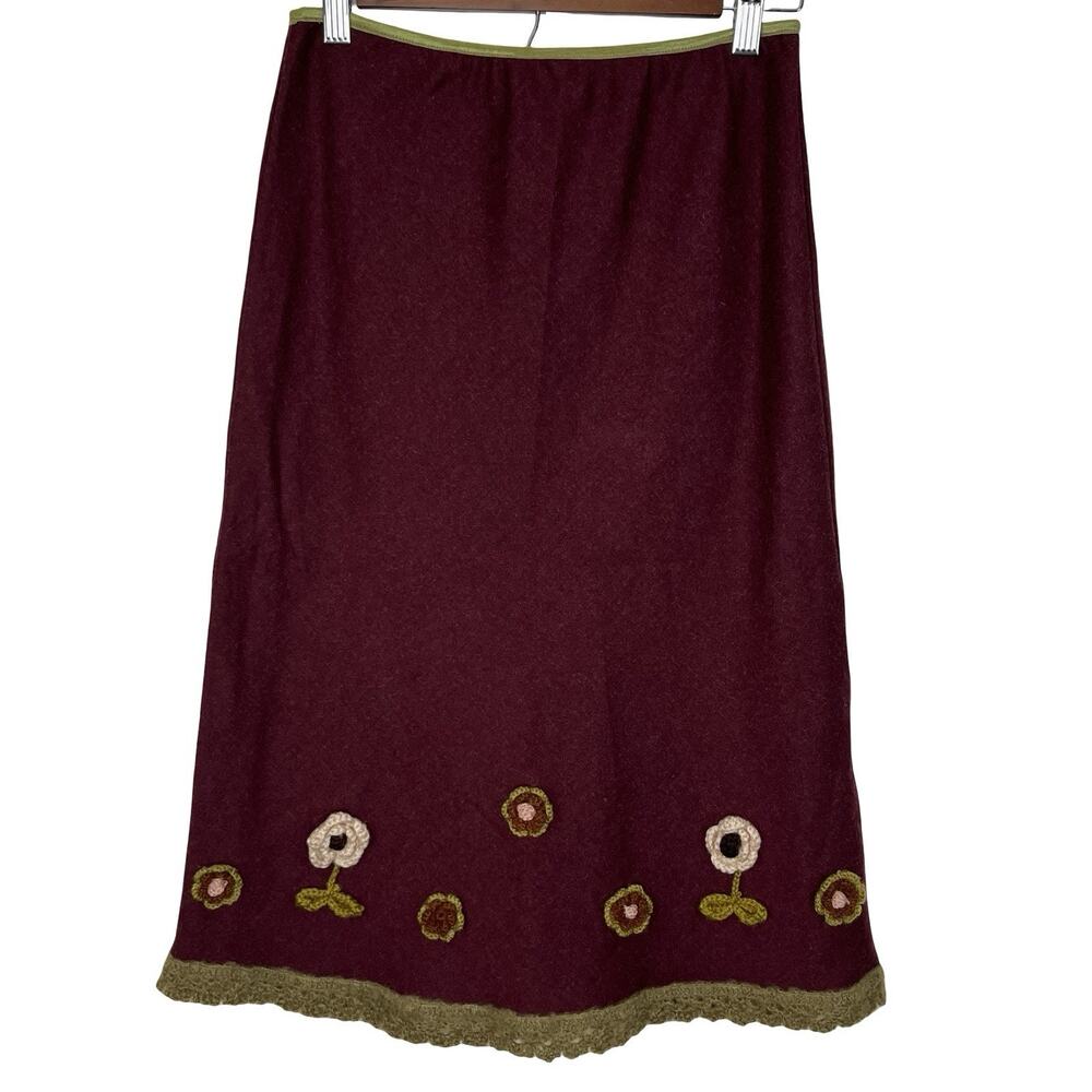 VTG Jules Allen Skirt S Style 82264 Boho Romantic Cottagecore Floral Embroidery